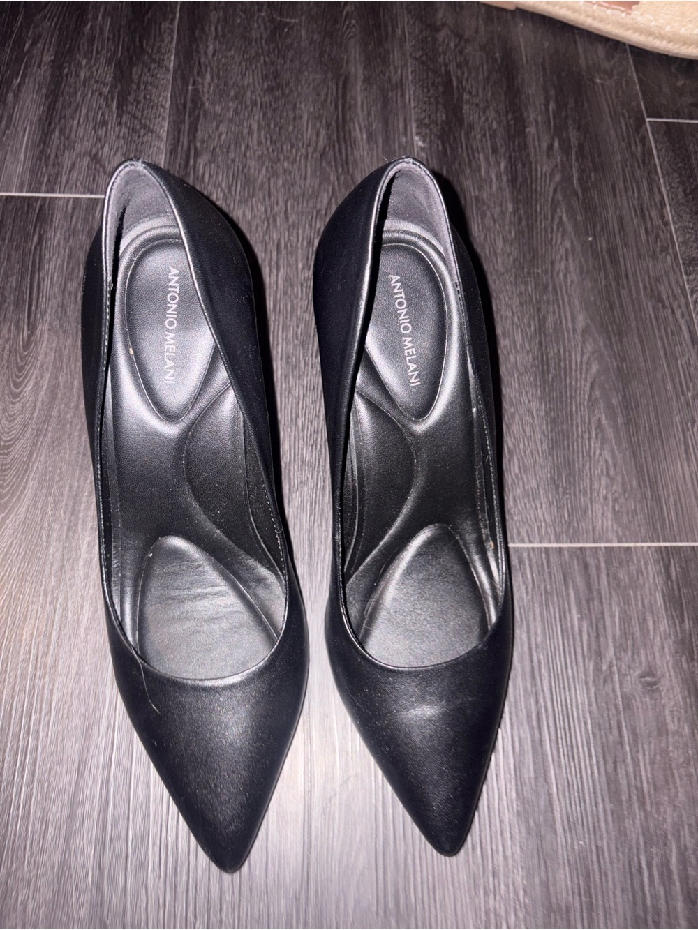 ANTONIO MELANI Black Pointed-Toe Stiletto Pumps